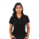 Women Polo Neck Spun Matty T-Shirt – 70% Cotton + 30% Polyester