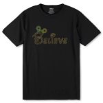 GOLD RAINBOW SPANGLE BELIEVE - Unisex Round Neck Regular Fit 100% Combed Cotton Half Sleeve T-Shirt