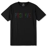 GREEN-SKYBLUE & RED SPANGLE POSITIVE - Unisex Round Neck Regular Fit 100% Combed Cotton Half Sleeve T-Shirt