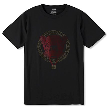 RED & GOLD SPANGLE TIGERLOCK - Unisex Round Neck Regular Fit 100% Combed Cotton Half Sleeve T-Shirt