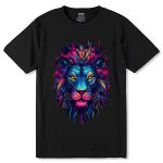 A Colorful lion - Unisex Round Neck Regular Fit 100% Combed Cotton Half Sleeve T-Shirt