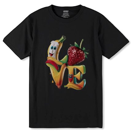 Banana Cherry Love - Unisex Round Neck Regular Fit 100% Combed Cotton Half Sleeve T-Shirt