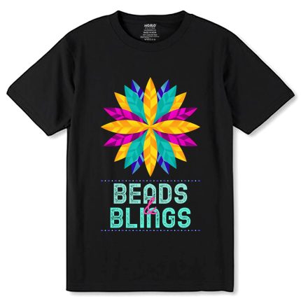 Beads & Blings - Unisex Round Neck Regular Fit 100% Combed Cotton Half Sleeve T-Shirt