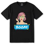 Boom Graphic - Unisex Round Neck Regular Fit 100% Combed Cotton Half Sleeve T-Shirt
