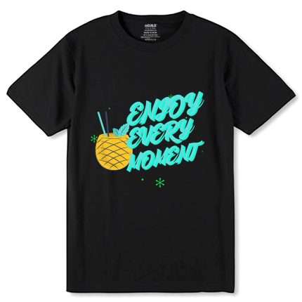 Enjoy every moment Desing - Unisex Round Neck Regular Fit 100% Combed Cotton Half Sleeve T-Shirt