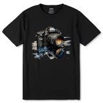 Exposure Retro Camera With Forest Silhouette National Photography Day Concept - Unisex Round Neck Regular Fit 100% Combed Cotton Half Sleeve T-Shirt