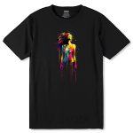 Girl Veil Of Colors Art - Unisex Round Neck Regular Fit 100% Combed Cotton Half Sleeve T-Shirt