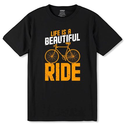 Life Is A Beautiful Ride - Unisex Round Neck Regular Fit 100% Combed Cotton Half Sleeve T-Shirt