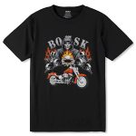 Man with fire bike Desing - Unisex Round Neck Regular Fit 100% Combed Cotton Half Sleeve T-Shirt