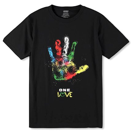 One Love, One Heart - Unisex Round Neck Regular Fit 100% Combed Cotton Half Sleeve T-Shirt