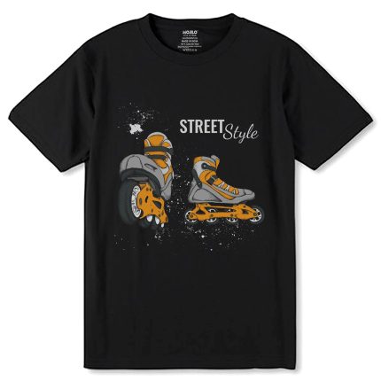 STREET Style Print - Unisex Round Neck Regular Fit 100% Combed Cotton Half Sleeve T-Shirt
