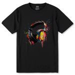 Vibrant Game Headphone Clipart - Unisex Round Neck Regular Fit 100% Combed Cotton Half Sleeve T-Shirt